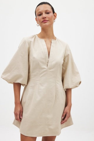 Trapeziumjurk - Beige