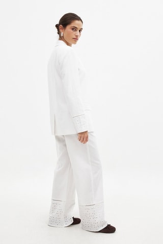 Blazer regular fit de lino - Blanco