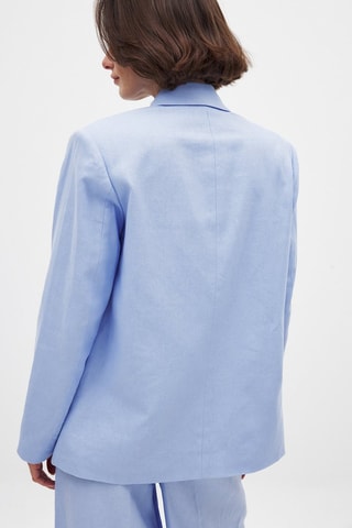 Blazer regular fit de lino - Azul claro