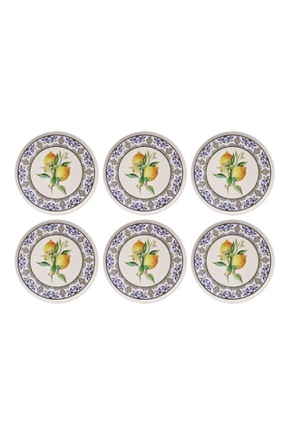 6 platos llanos de cerámica - 25,5 cm