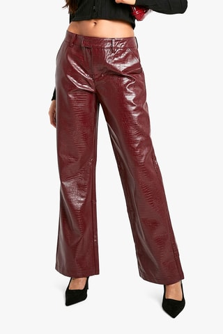Broek Straight - Bordeauxrood