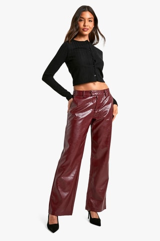 Broek Straight - Bordeauxrood