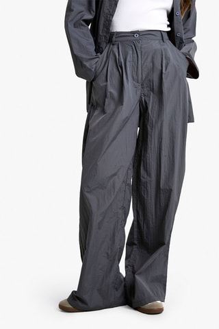 Broek Wide Legs Hoge Taille - Antraciet