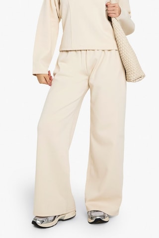 Broek Wide Legs Hoge Taille - Ecru