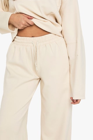 Broek Wide Legs Hoge Taille - Ecru