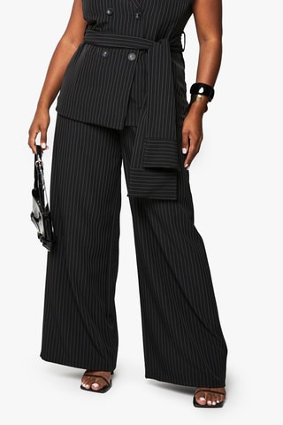 Pantaloni wide legs - Nero