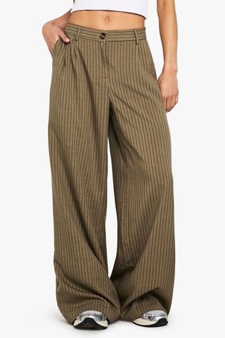 Broek Wide Legs Hoge Taille - Taupe