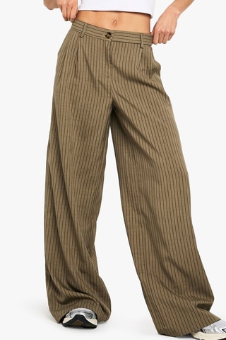 Broek Wide Legs Hoge Taille - Taupe