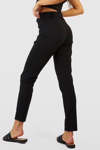 Broek Tapered Hoge Taille - Zwart