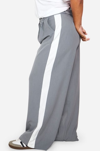 Broek Wide Legs - Grijs en Wit