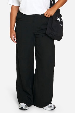 Broek Wide Legs Hoge Taille - Zwart