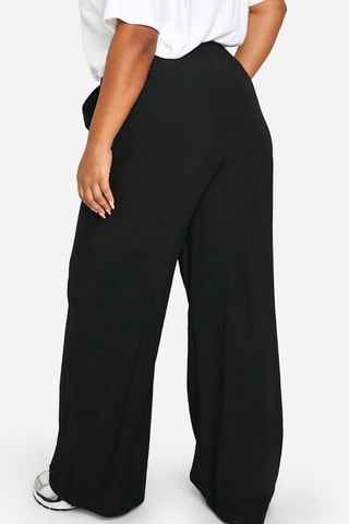 Broek Wide Legs Hoge Taille - Zwart