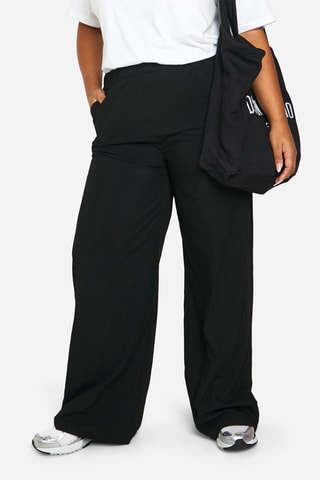 Broek Wide Legs Hoge Taille - Zwart