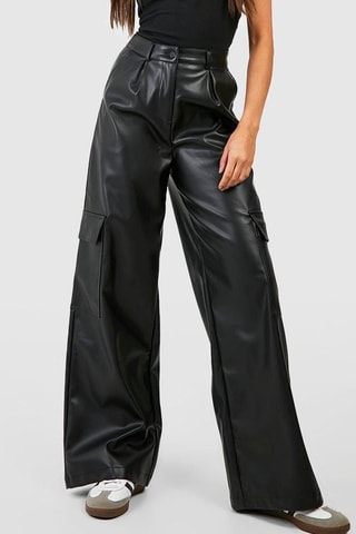 Pantaloni cargo a vita alta - Nero