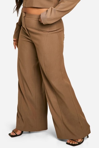 Broek Wide Legs Hoge Taille - Taupe