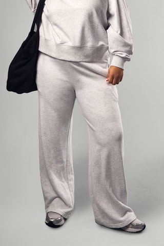Broek Wide Legs - Gemêleerd Lichtgrijs