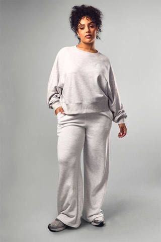 Broek Wide Legs - Gemêleerd Lichtgrijs
