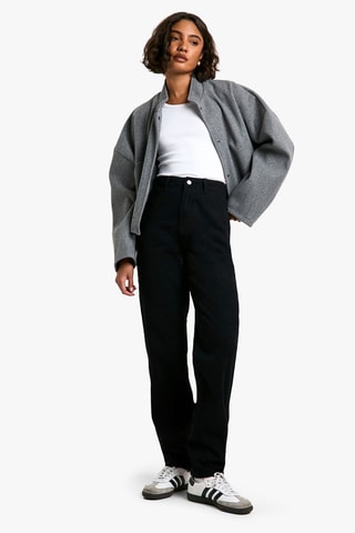 Jeans Hoge Taille Straight Cut - Zwart