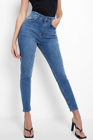 Jeans Skinny Hoge Taille - Blauw
