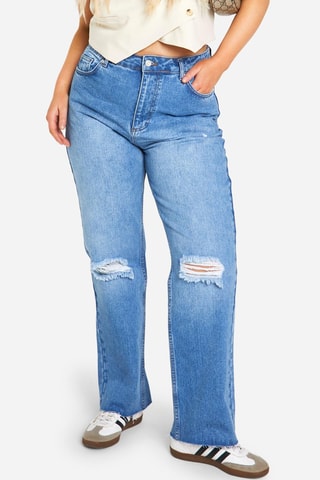 Jeans Hoge Taille Straight Cut - Lichtblauw