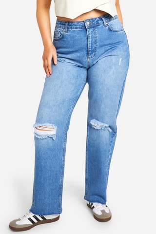 Jeans Hoge Taille Straight Cut - Lichtblauw