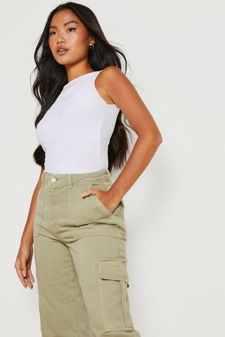Cargojeans Hoge Taille - Kaki