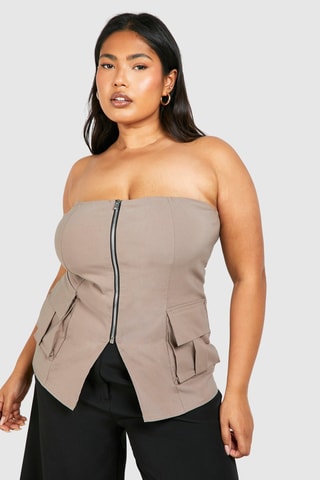 Strapless Top - Taupe