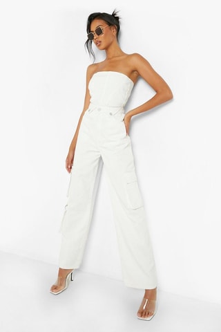 Strapless spijkertop - Ecru