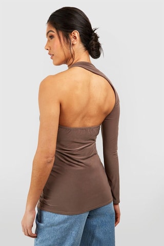 Top asimmetrico premaman - Marrone
