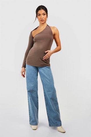 Top asimmetrico premaman - Marrone