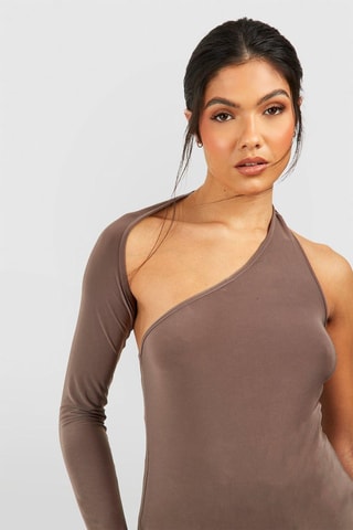 Top asimmetrico premaman - Marrone
