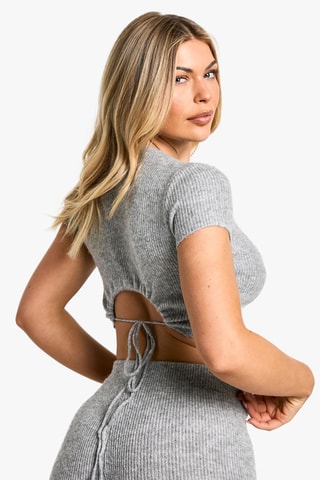 Crop Top - Gemêleerd Lichtgrijs