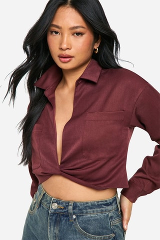 Crop Top - bordeauxrood