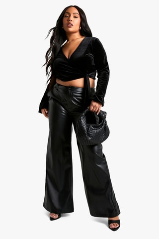 Velours Crop Top - Zwart