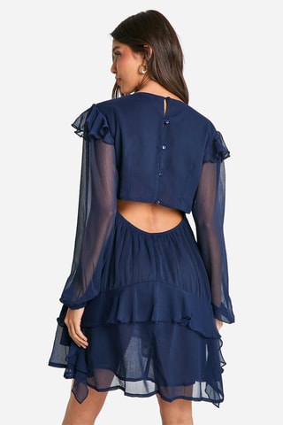 Jurk met Ruches - Marineblauw