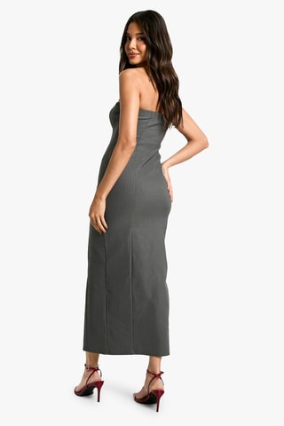 Strapless Jurk - Donkergrijs