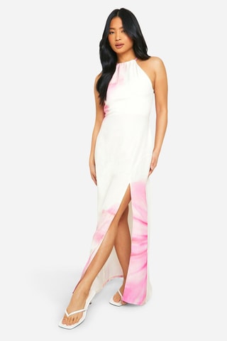 Lange Jurk - Wit en Roze