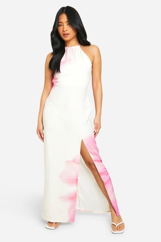 Lange Jurk - Wit en Roze