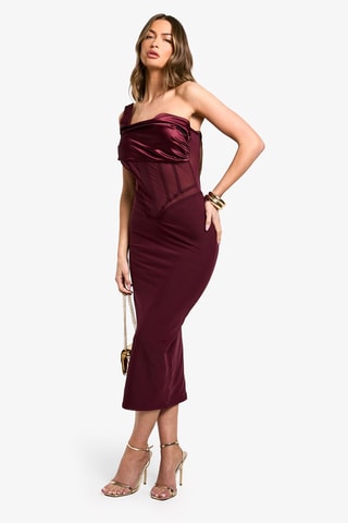 Asymmetrische jurk - Bordeauxrood