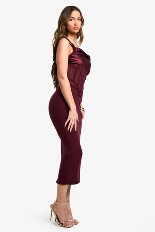 Asymmetrische jurk - Bordeauxrood
