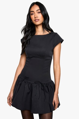 Jurk met lage taille - Zwart