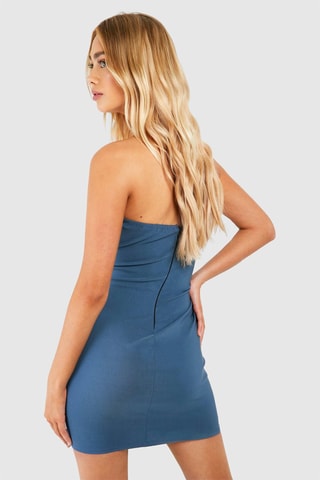 Strapless Jurk - Petrolblauw
