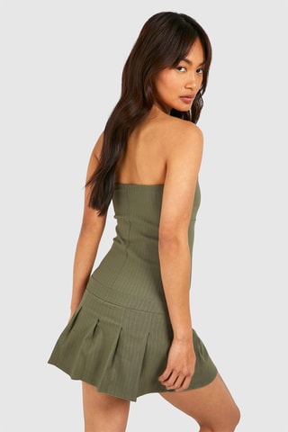 Strapless Jurk - Kaki