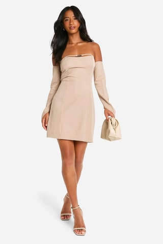 Strapless Jurk - Beige