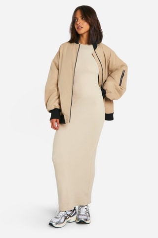 Nauwaansluitende Jurk - Beige