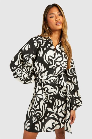 Blouse-jurk - Zwart