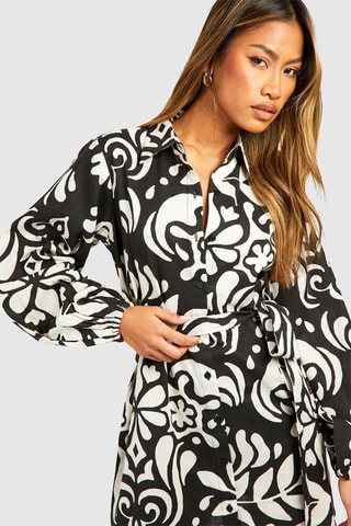 Blouse-jurk - Zwart