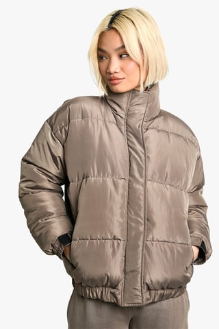 Gewatteerde Jas - Taupe