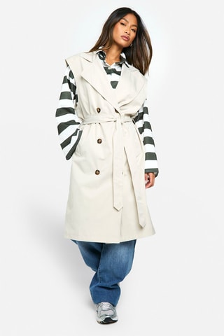 Mouwloze Trenchcoat - Beige