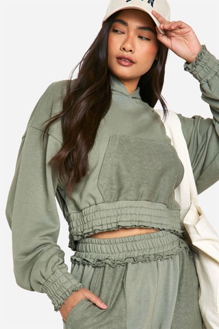 Sweater met capuchon - Zeegroen